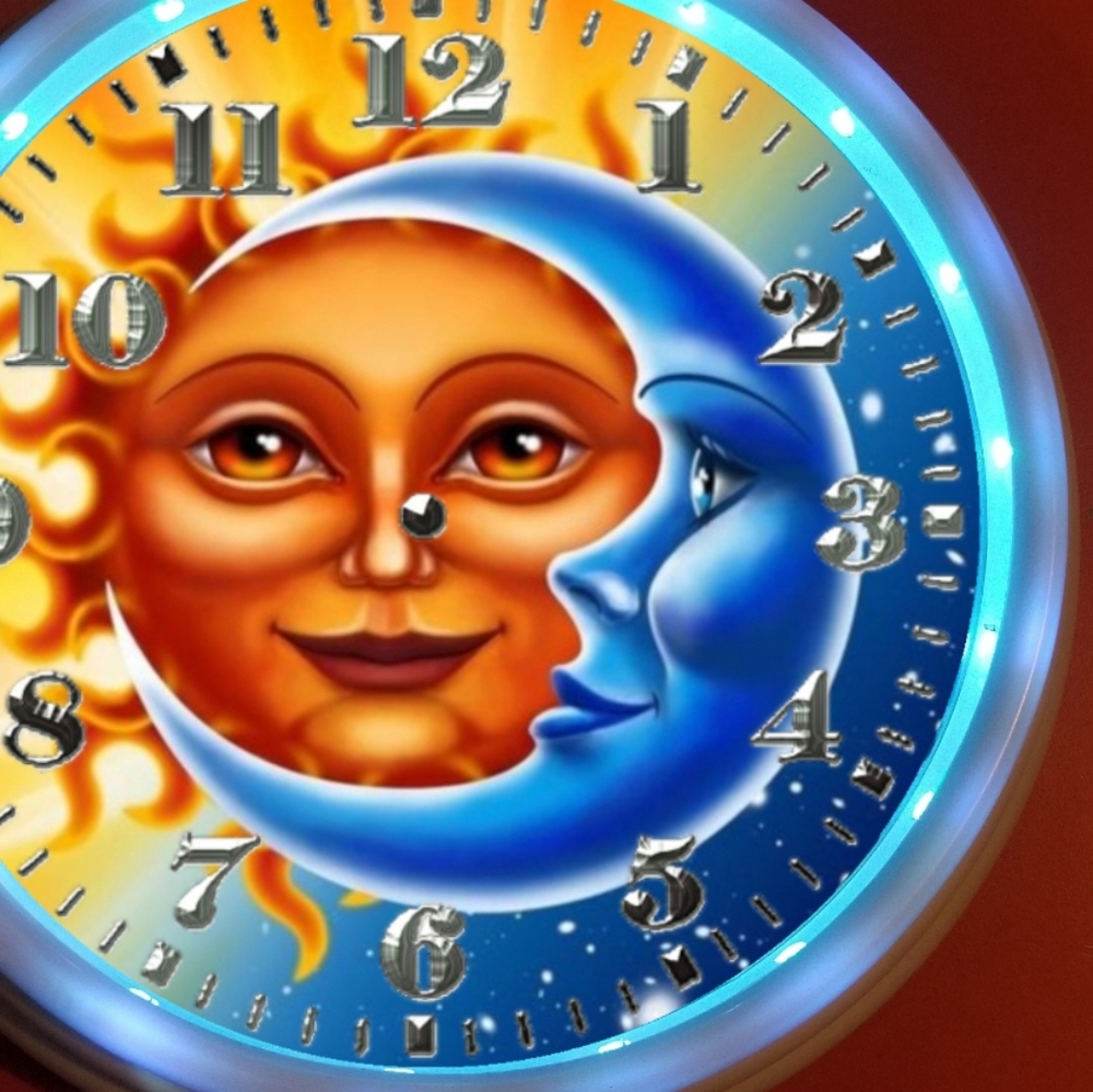 Sun n moon led lights clock